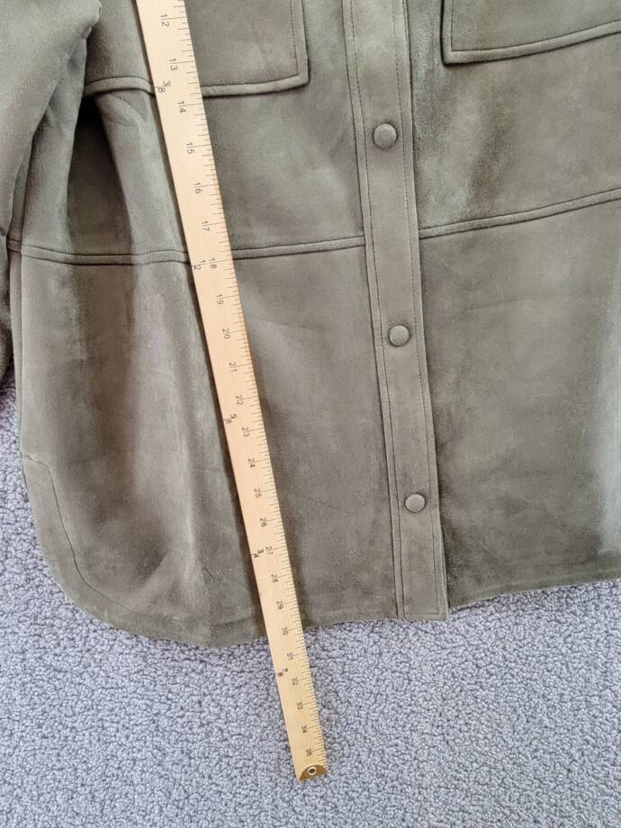 Calvin Klein Long Sleeve Overshirt Jacket Women's XL Dark Olive Point Collar