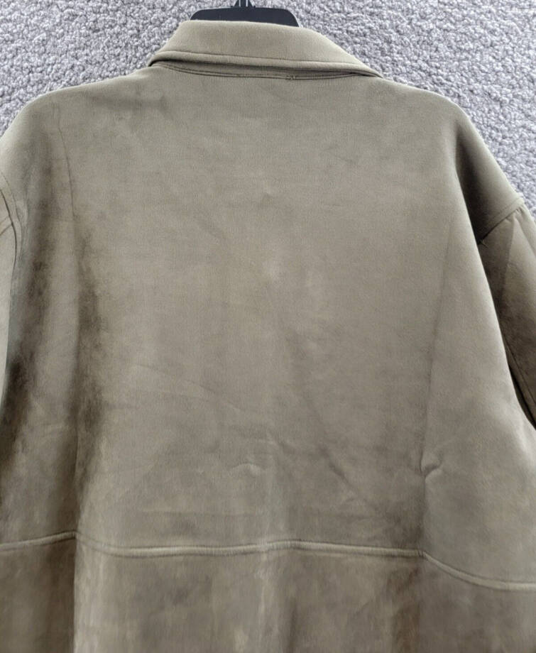 Calvin Klein Long Sleeve Overshirt Jacket Women's XL Dark Olive Point Collar