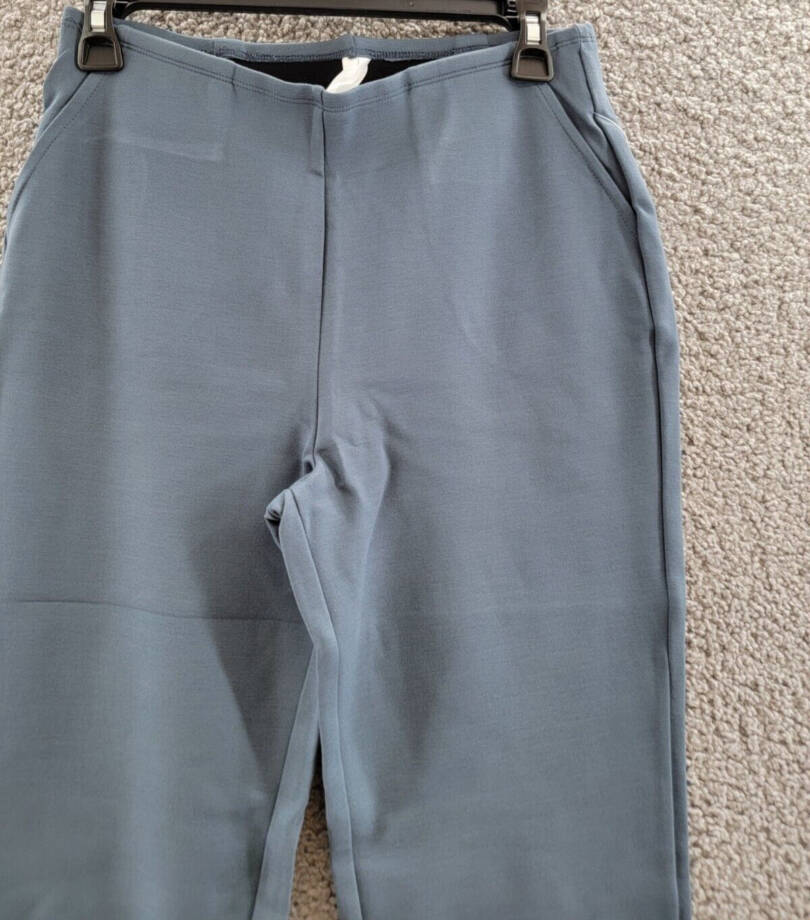 &BASICS Tulip Hem Pocket Skinny Pants Women's S Dark Slate Side Pockets Pull On~