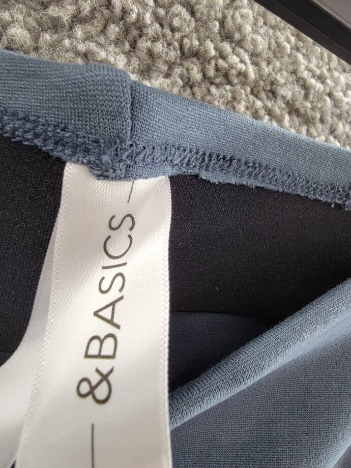 &BASICS Tulip Hem Pocket Skinny Pants Women's S Dark Slate Side Pockets Pull On~