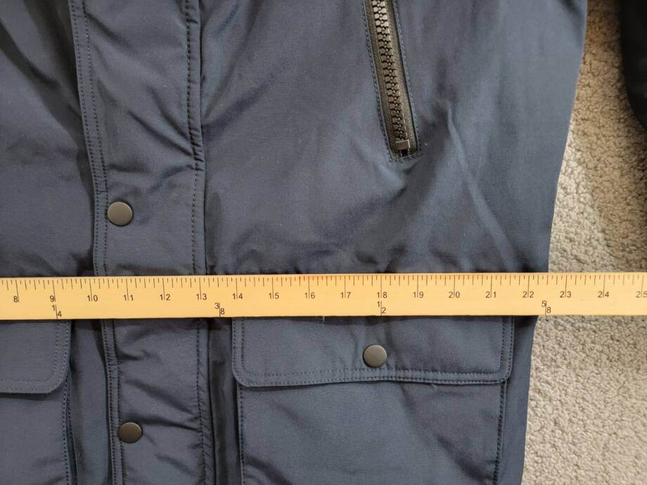 Club Room Parka Faux Fur-Hood Jacket Men's M Navy Pockets Long Sleeve Snap Zip