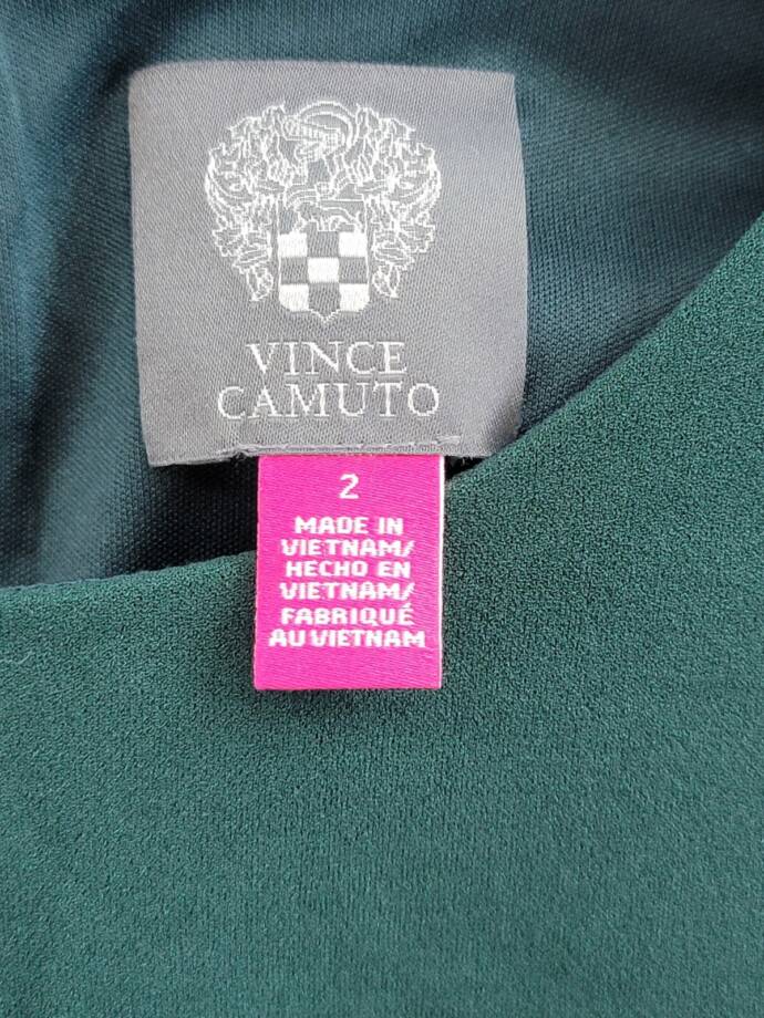 Vince Camuto Lace-Hem Bodycon Dress Women's 2 Hunter Crewneck Zipper Closure L/S