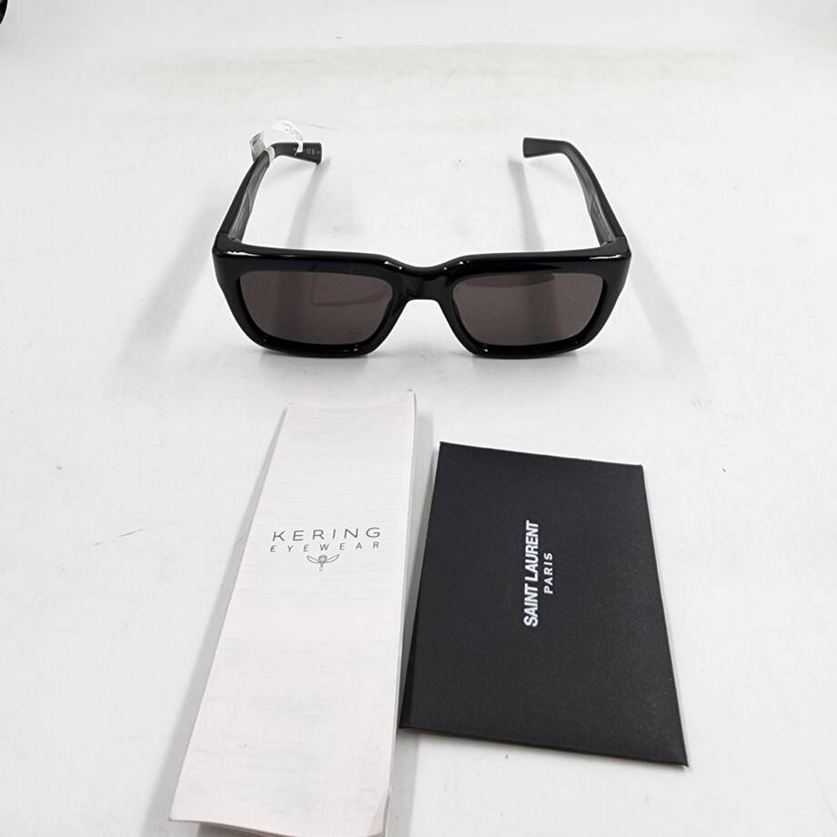 Saint Laurent Script Rectangular Sunglasses Unisex 55mm Black