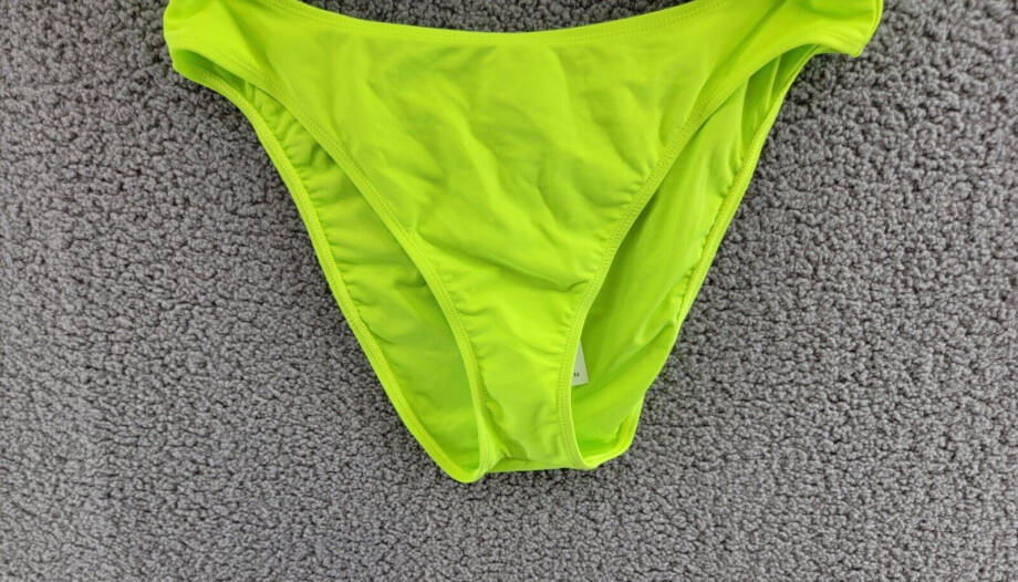 Good American Cutout Monokini Swimsuit Women's 3 Electric Lime Pull On Style