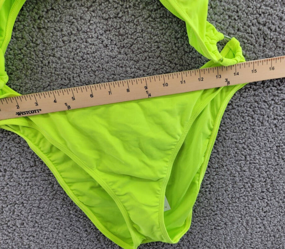 Good American Cutout Monokini Swimsuit Women's 3 Electric Lime Pull On Style