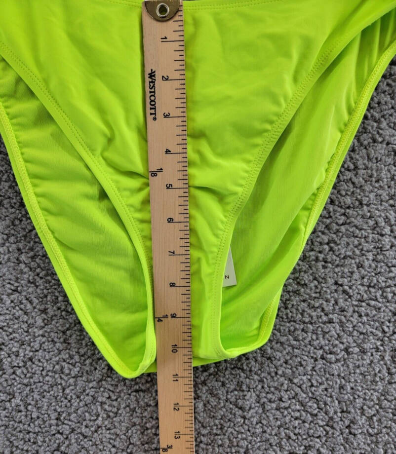Good American Cutout Monokini Swimsuit Women's 3 Electric Lime Pull On Style