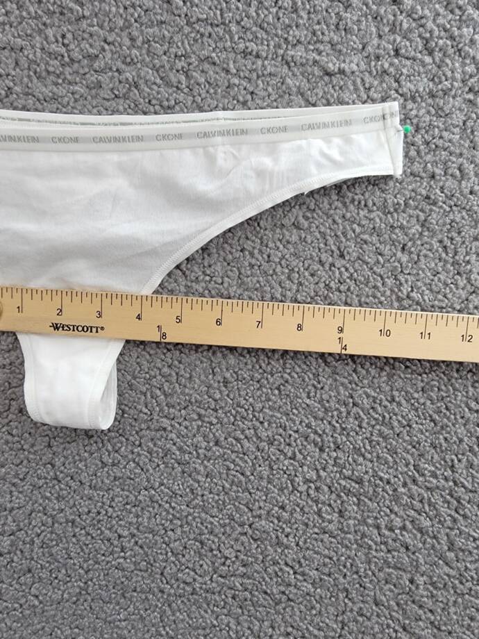 Calvin Klein CK One Singles Thong Underwear Women's L White Logo Elastic Waist