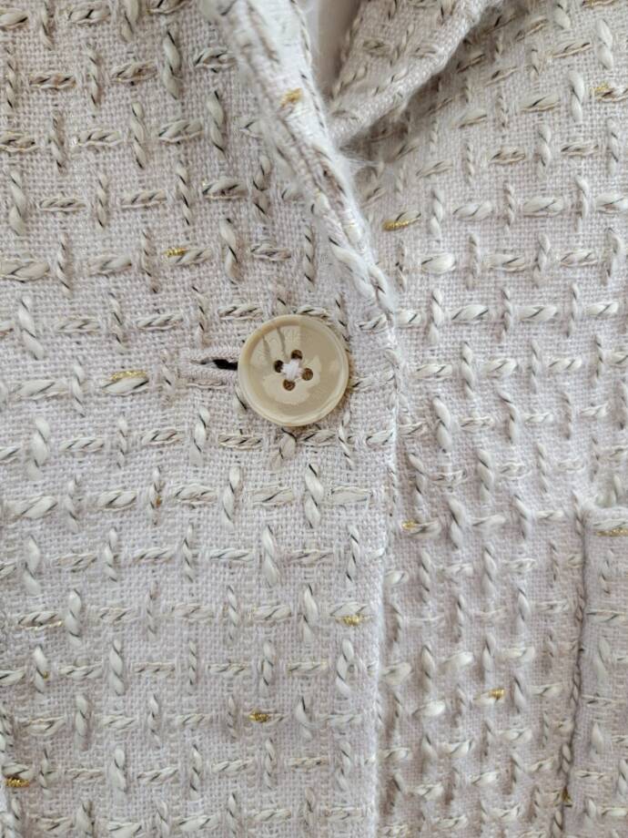 Calvin Klein Petite Patch-Pocket Tonal Tweed Blazer Womens 8P Nomad Multi Button