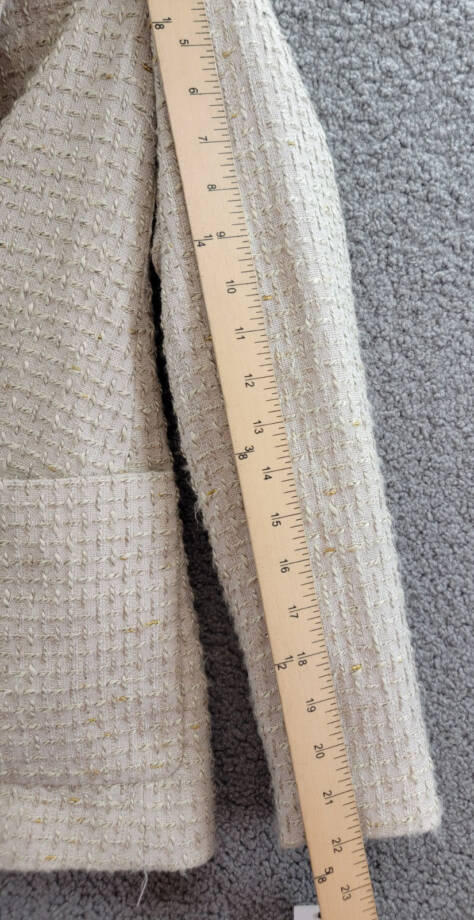 Calvin Klein Petite Patch-Pocket Tonal Tweed Blazer Womens 8P Nomad Multi Button