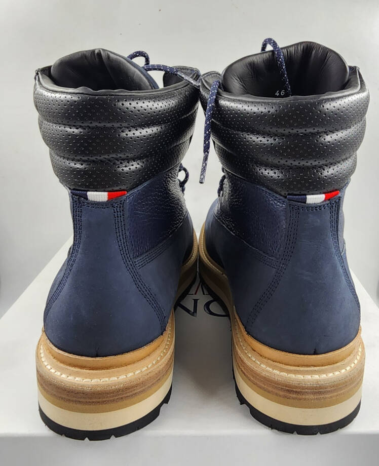 Moncler Peka Lace Up Hiking Boots Men's 13 Navy Padded Collar
