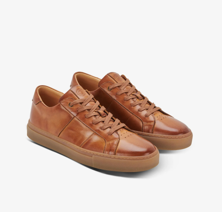 Greats Royale Leather Upper And Lining Lace Up Sneakers Men's 11.5 Tan
