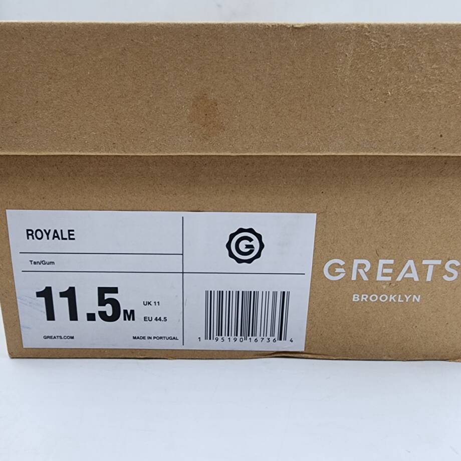 Greats Royale Leather Upper And Lining Lace Up Sneakers Men's 11.5 Tan