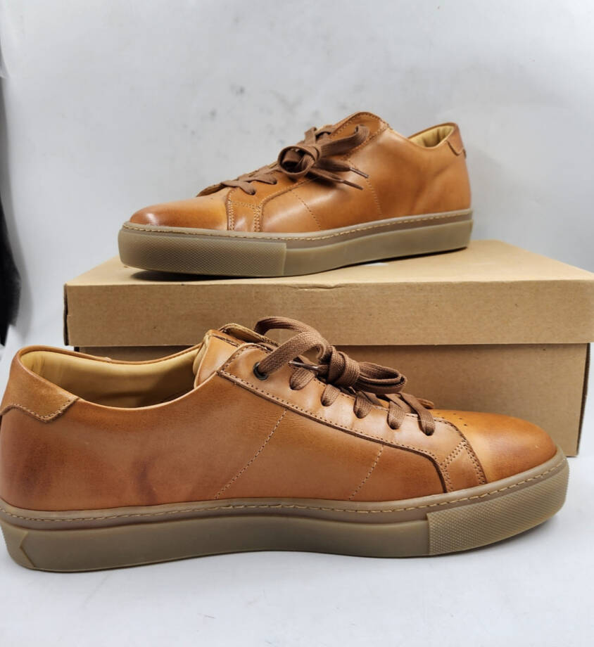 Greats Royale Leather Upper And Lining Lace Up Sneakers Men's 11.5 Tan