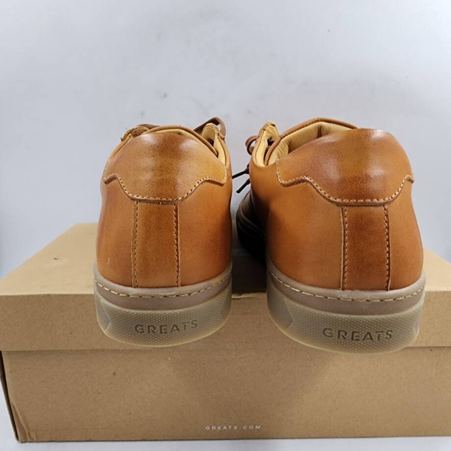 Greats Royale Leather Upper And Lining Lace Up Sneakers Men's 11.5 Tan