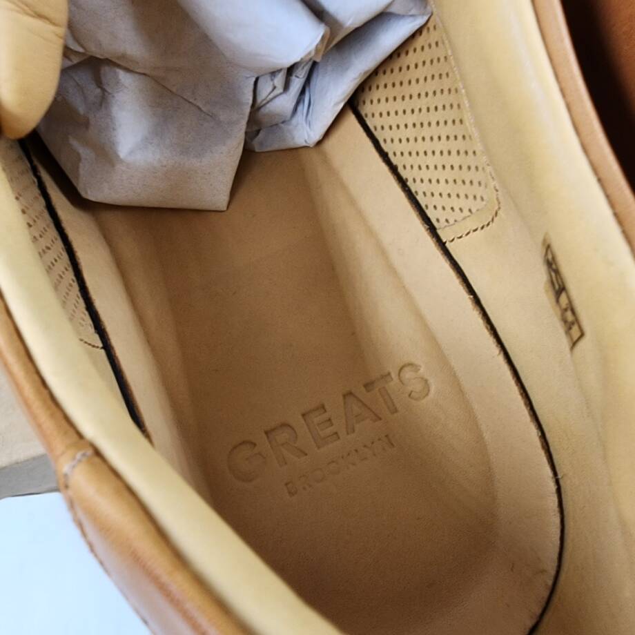 Greats Royale Leather Upper And Lining Lace Up Sneakers Men's 11.5 Tan