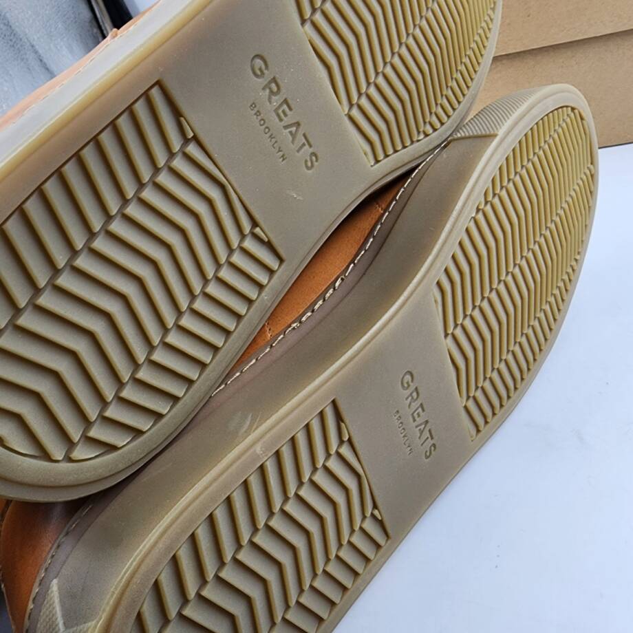 Greats Royale Leather Upper And Lining Lace Up Sneakers Men's 11.5 Tan