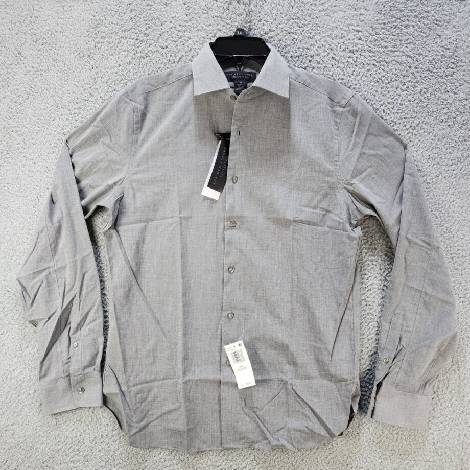 THE MEN'S STORE bloomingdale's Chambray Button-Up Shirt Men's Medium Grey L/S