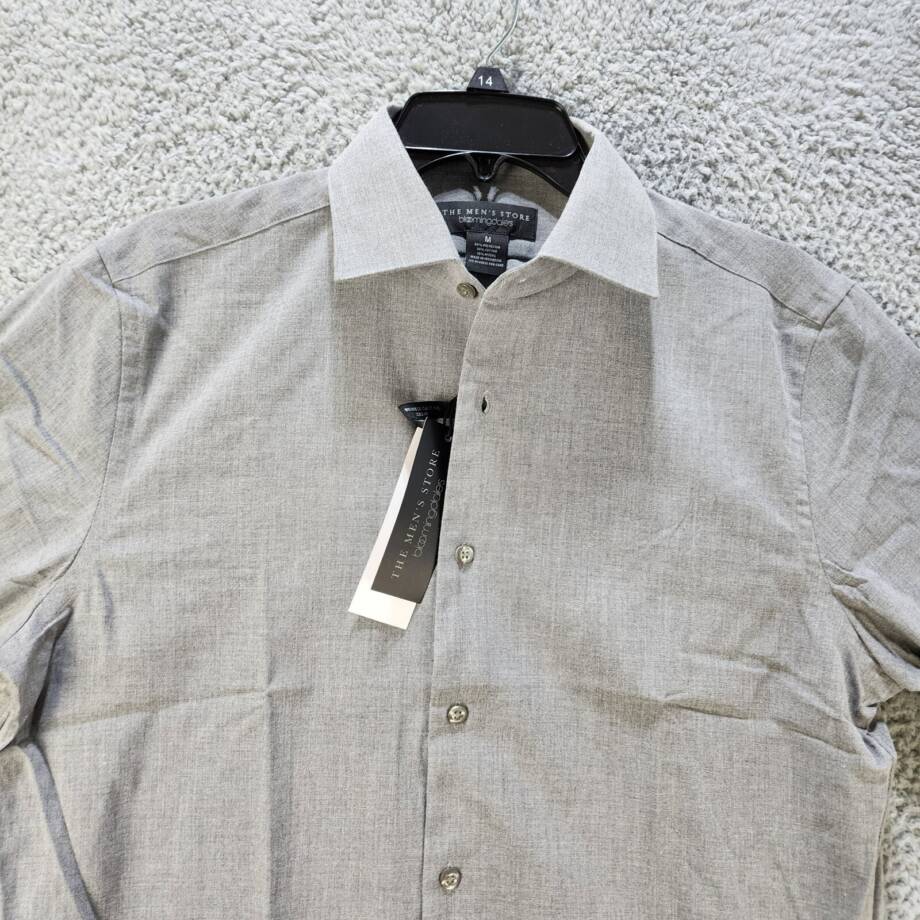 THE MEN'S STORE bloomingdale's Chambray Button-Up Shirt Men's Medium Grey L/S