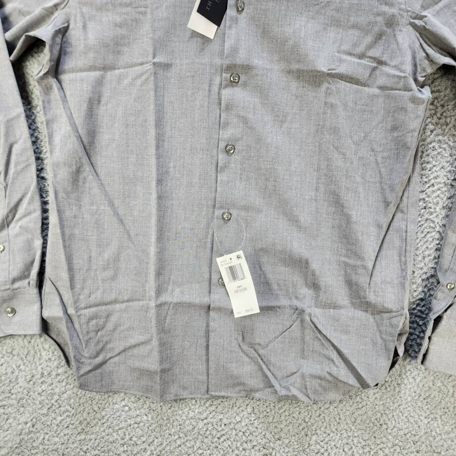 THE MEN'S STORE bloomingdale's Chambray Button-Up Shirt Men's Medium Grey L/S