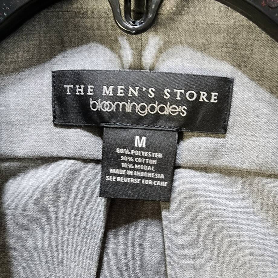 THE MEN'S STORE bloomingdale's Chambray Button-Up Shirt Men's Medium Grey L/S