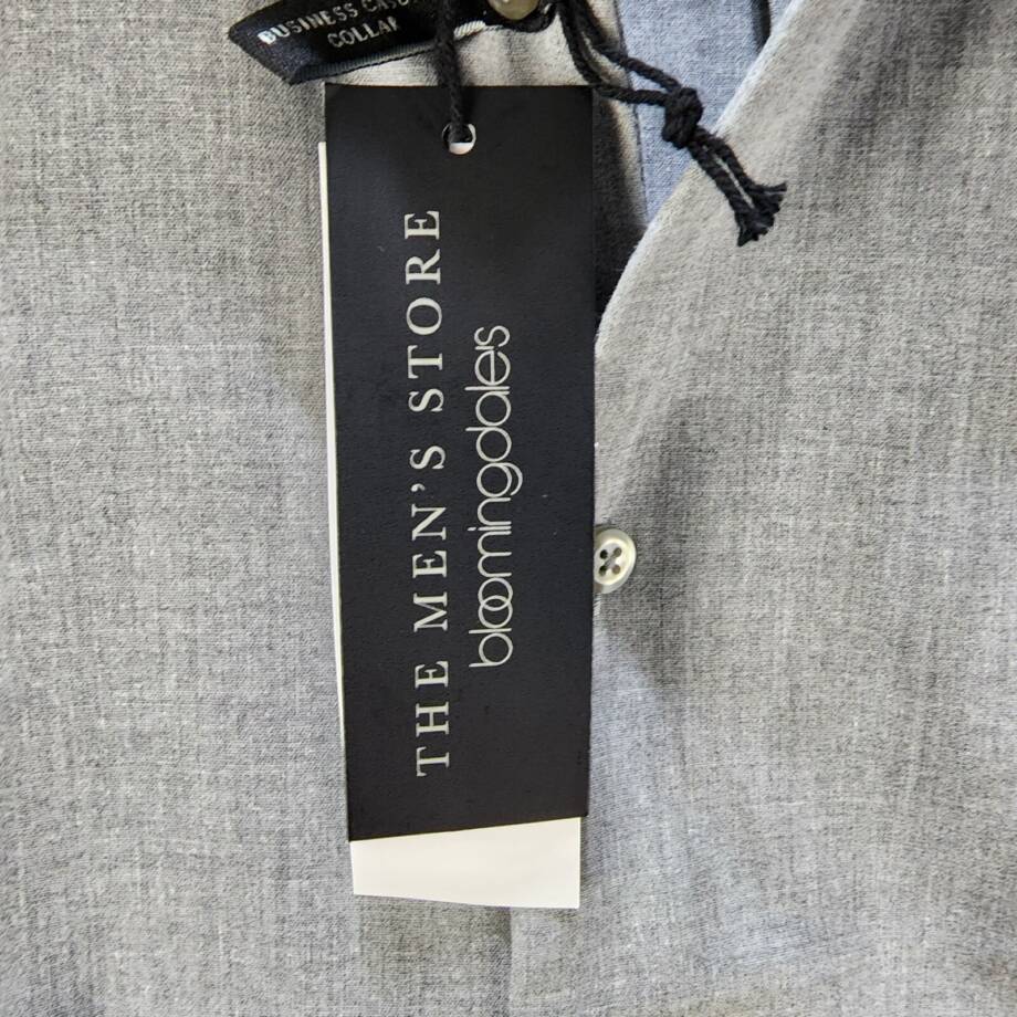 THE MEN'S STORE bloomingdale's Chambray Button-Up Shirt Men's Medium Grey L/S