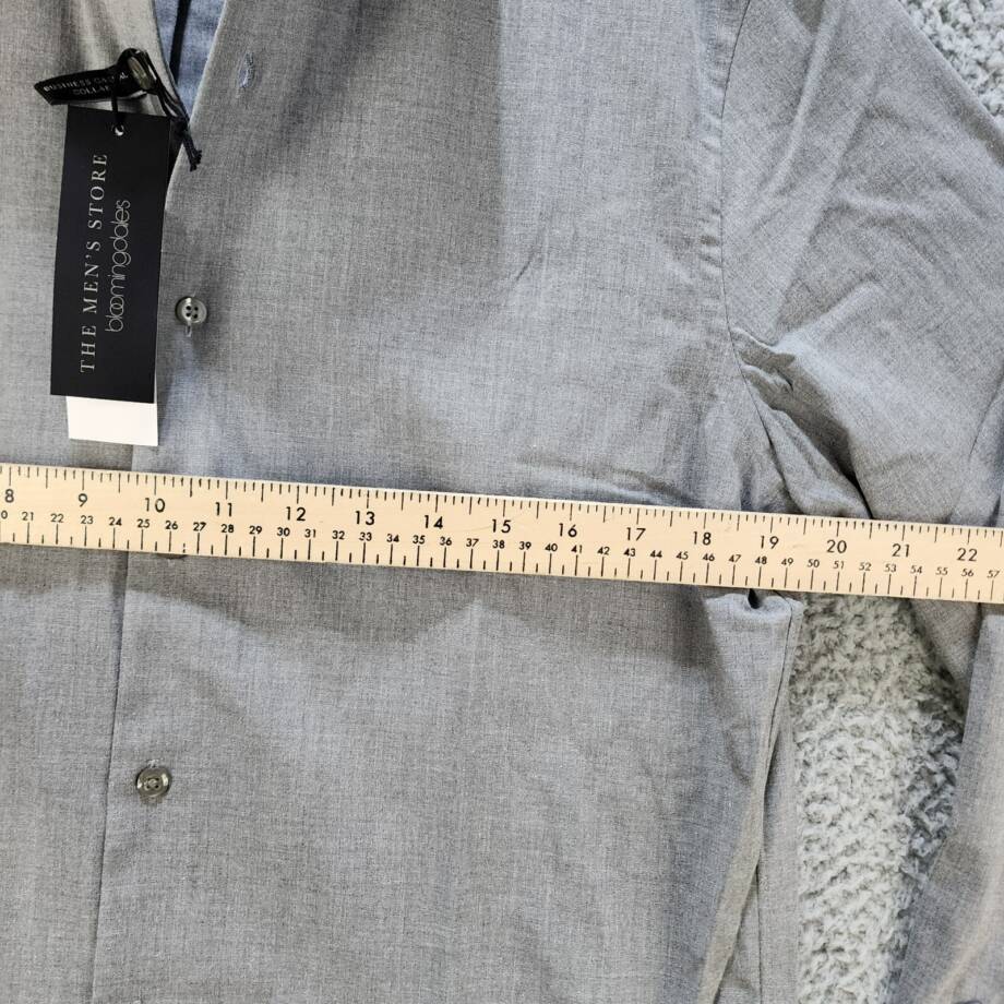 THE MEN'S STORE bloomingdale's Chambray Button-Up Shirt Men's Medium Grey L/S