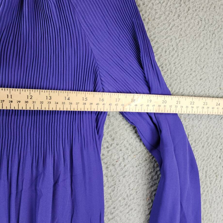 Lauren Ralph Lauren Ruched 1/4-Placket Top Womens XS Violet Amthyst Long Sleeve