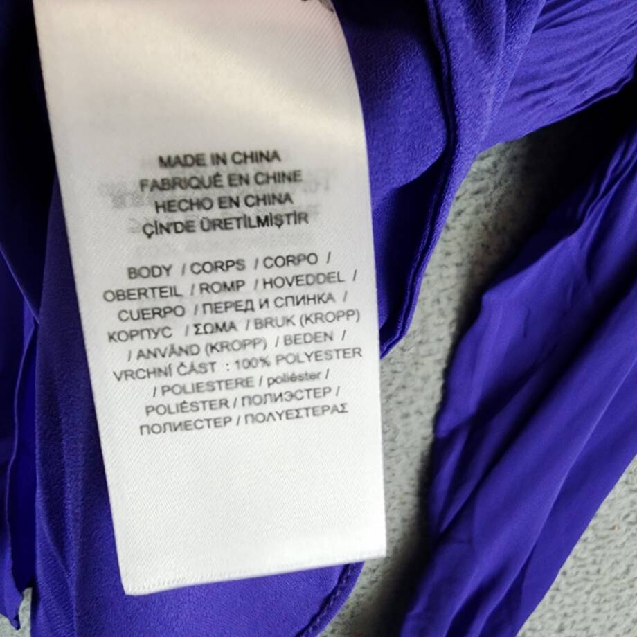 Lauren Ralph Lauren Ruched 1/4-Placket Top Womens XS Violet Amthyst Long Sleeve