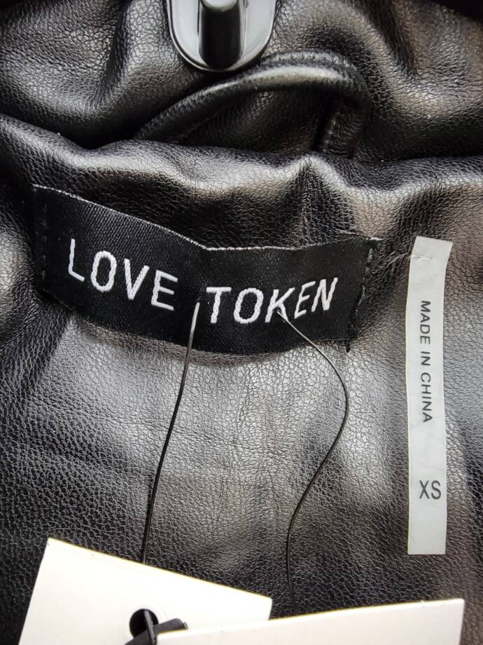 Love Token Long Puffer Vest Women's XS Black Solid Hooded Snap Zip Closure