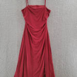 BCBGENERATION Sleeveless Open-Back Midi Dress Women's 12 Rhubarb Zip Closure