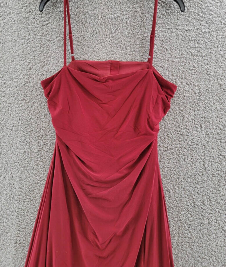 BCBGENERATION Sleeveless Open-Back Midi Dress Women's 12 Rhubarb Zip Closure