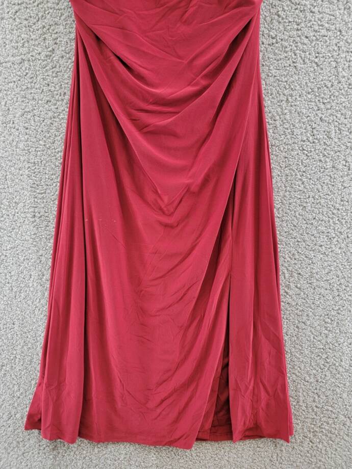 BCBGENERATION Sleeveless Open-Back Midi Dress Women's 12 Rhubarb Zip Closure