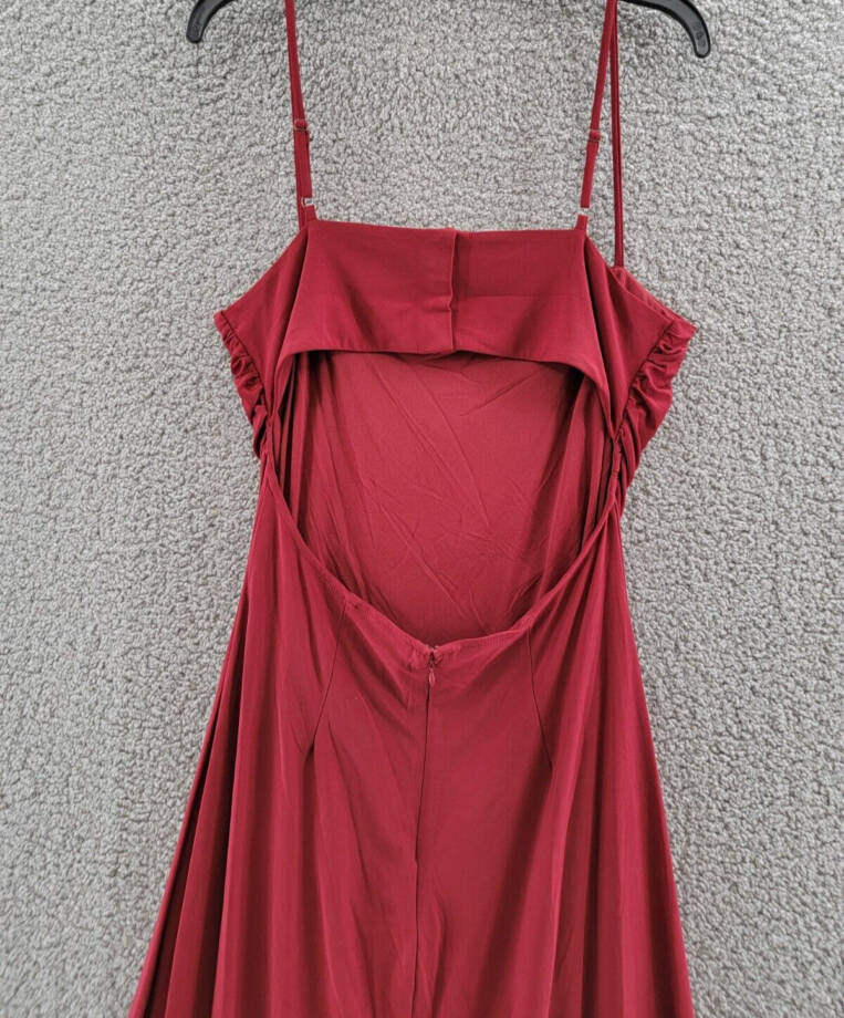 BCBGENERATION Sleeveless Open-Back Midi Dress Women's 12 Rhubarb Zip Closure