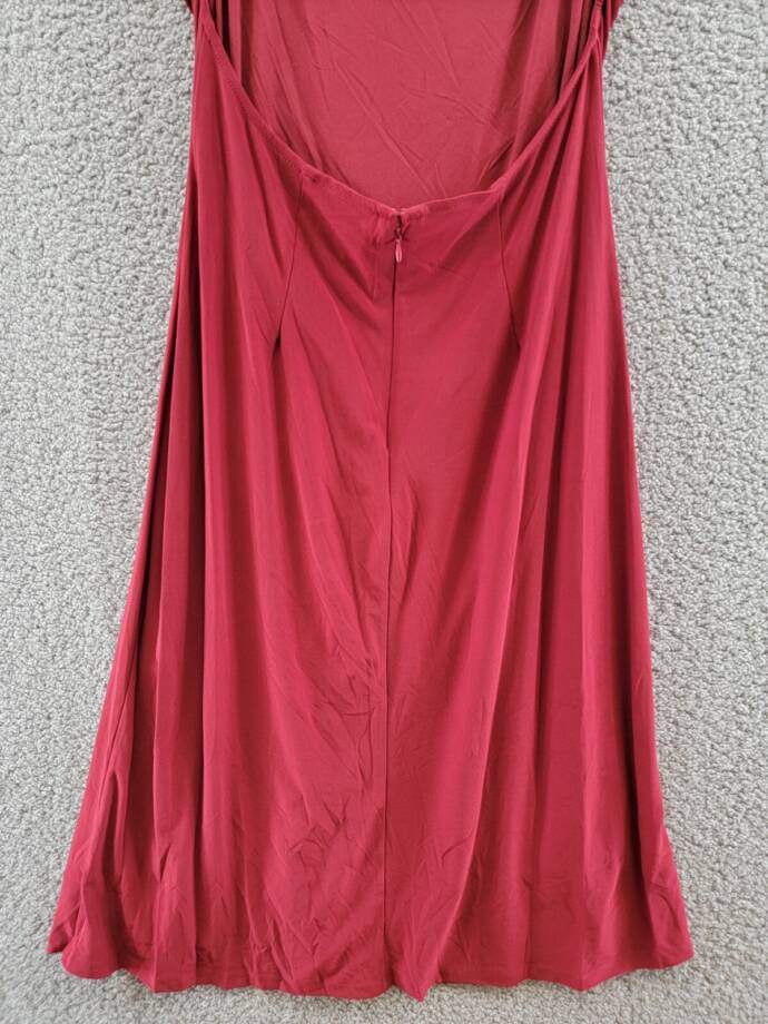 BCBGENERATION Sleeveless Open-Back Midi Dress Women's 12 Rhubarb Zip Closure