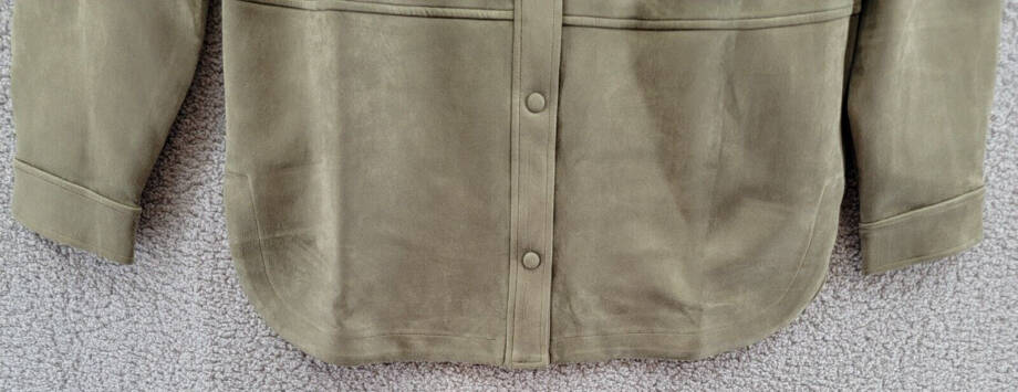Calvin Klein Long Sleeve Overshirt Jacket Women's M Dark Olive Point Collar