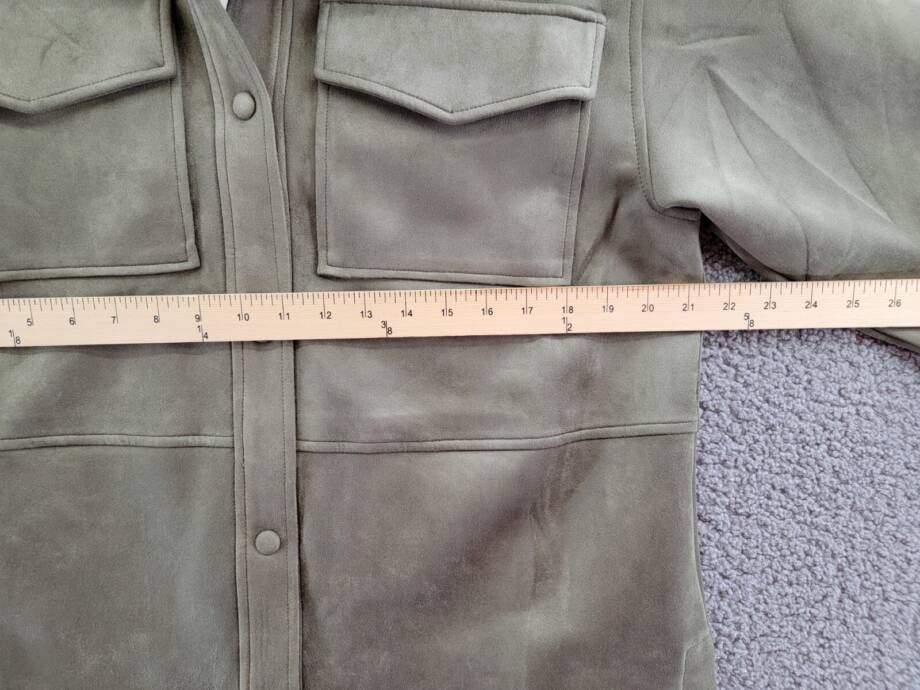 Calvin Klein Long Sleeve Overshirt Jacket Women's M Dark Olive Point Collar