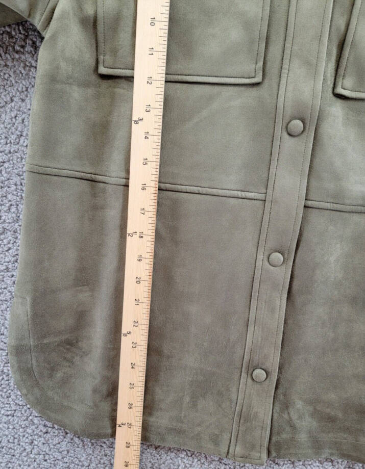 Calvin Klein Long Sleeve Overshirt Jacket Women's M Dark Olive Point Collar