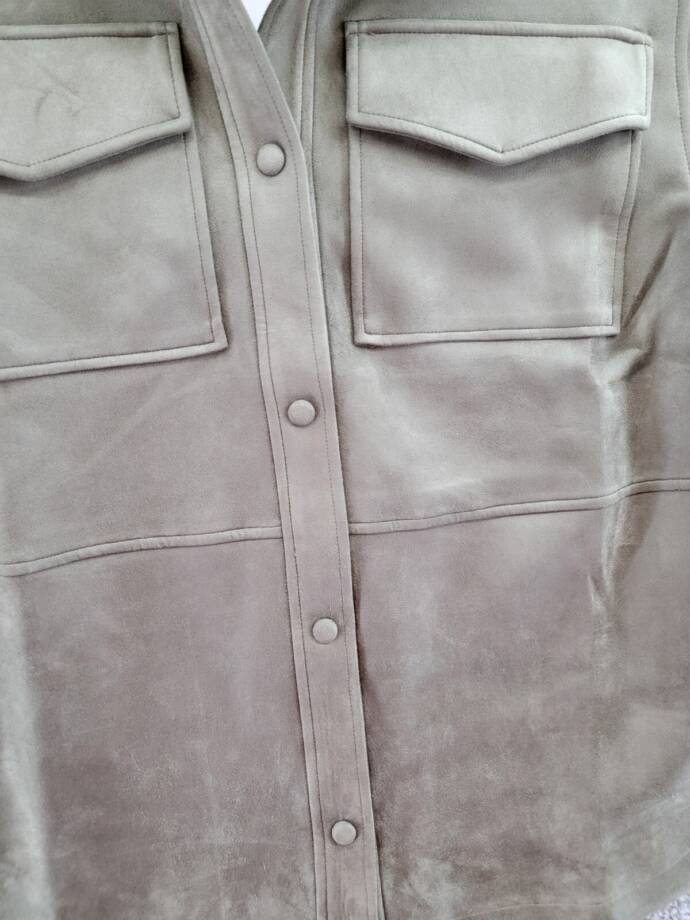 Calvin Klein Long Sleeve Overshirt Jacket Women's M Dark Olive Point Collar