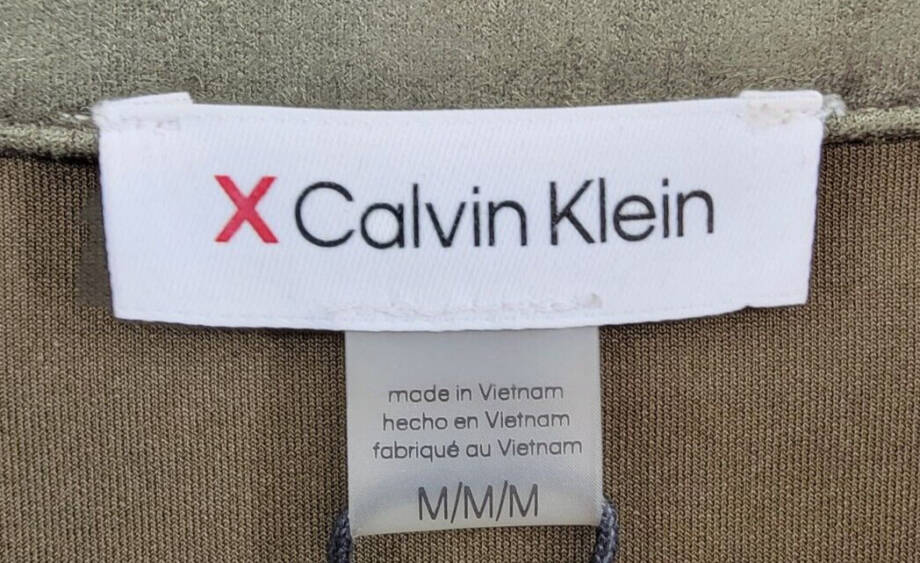 Calvin Klein Long Sleeve Overshirt Jacket Women's M Dark Olive Point Collar