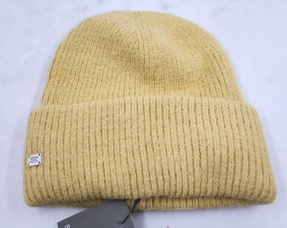 Soia & Kyo Jaya Knit Hat Women's One Size Beam Wide Brim Metal Logo Tag Pull On~
