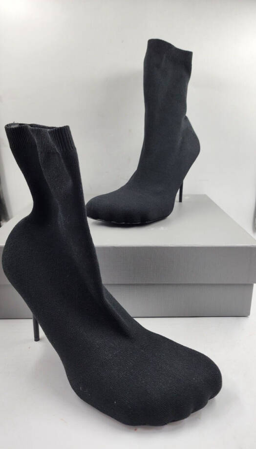 Balenciaga Anatomic High Heel Sock Booties Women's 41/11US Black Solid Pull On