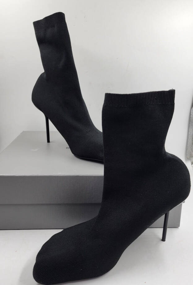 Balenciaga Anatomic High Heel Sock Booties Women's 41/11US Black Solid Pull On