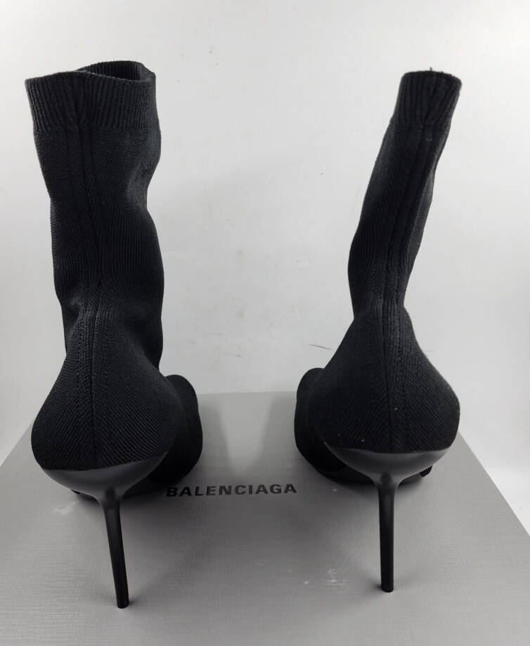 Balenciaga Anatomic High Heel Sock Booties Women's 41/11US Black Solid Pull On