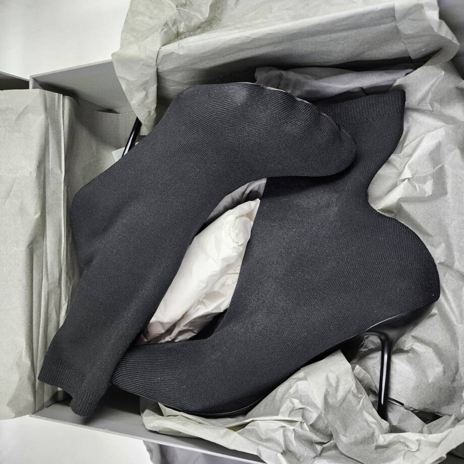 Balenciaga Anatomic High Heel Sock Booties Women's 41/11US Black Solid Pull On