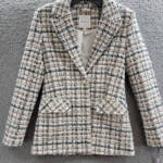 Avec Les Filles Tweed Blazer Women's XS Blush Multi Button Front Closure L/S
