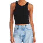 Cotton Citizen Verona Cropped Tank Top Women's XS Jet Black Scoop Neck Pullover