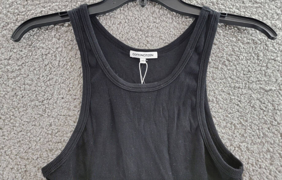 Cotton Citizen Verona Cropped Tank Top Women's XS Jet Black Scoop Neck Pullover