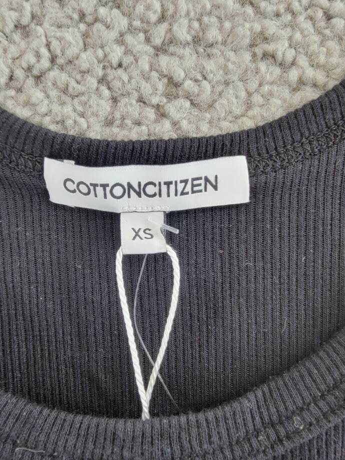 Cotton Citizen Verona Cropped Tank Top Women's XS Jet Black Scoop Neck Pullover