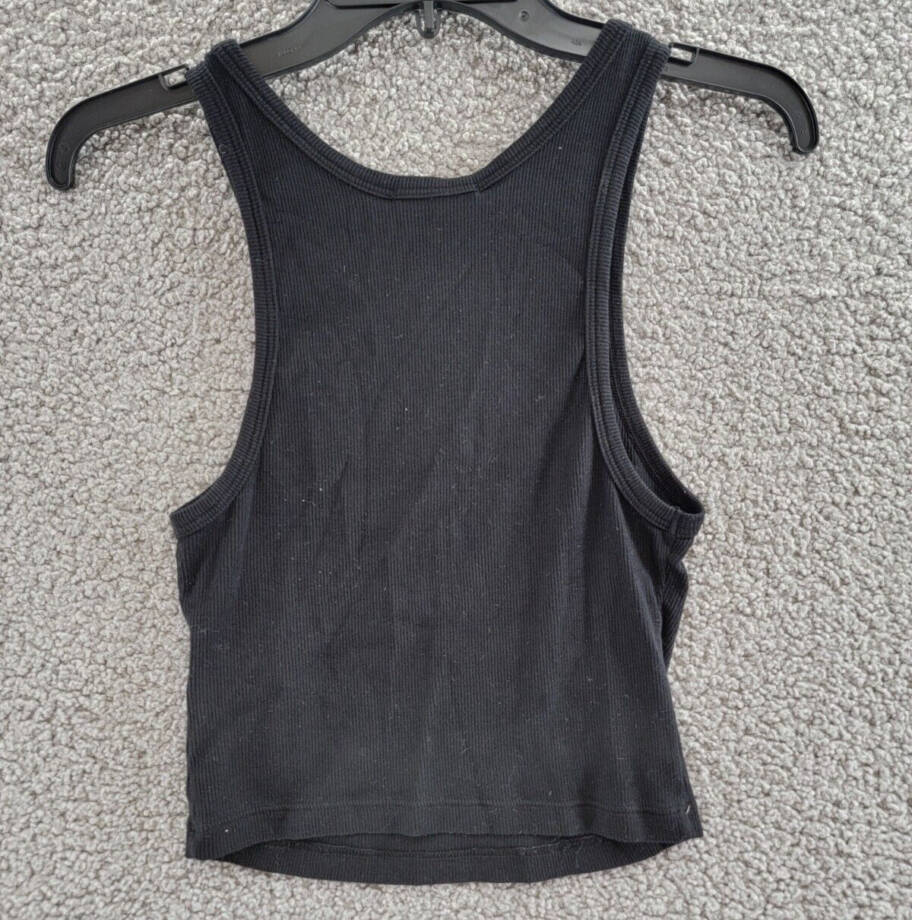 Cotton Citizen Verona Cropped Tank Top Women's XS Jet Black Scoop Neck Pullover