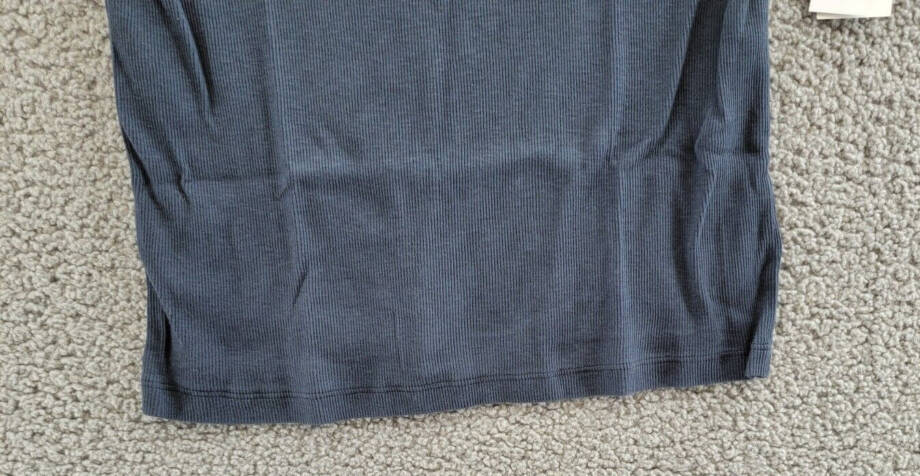 Velvet by Graham & Spencer Brenny Short Sleeved Rib Tee Women's L Crater Blue